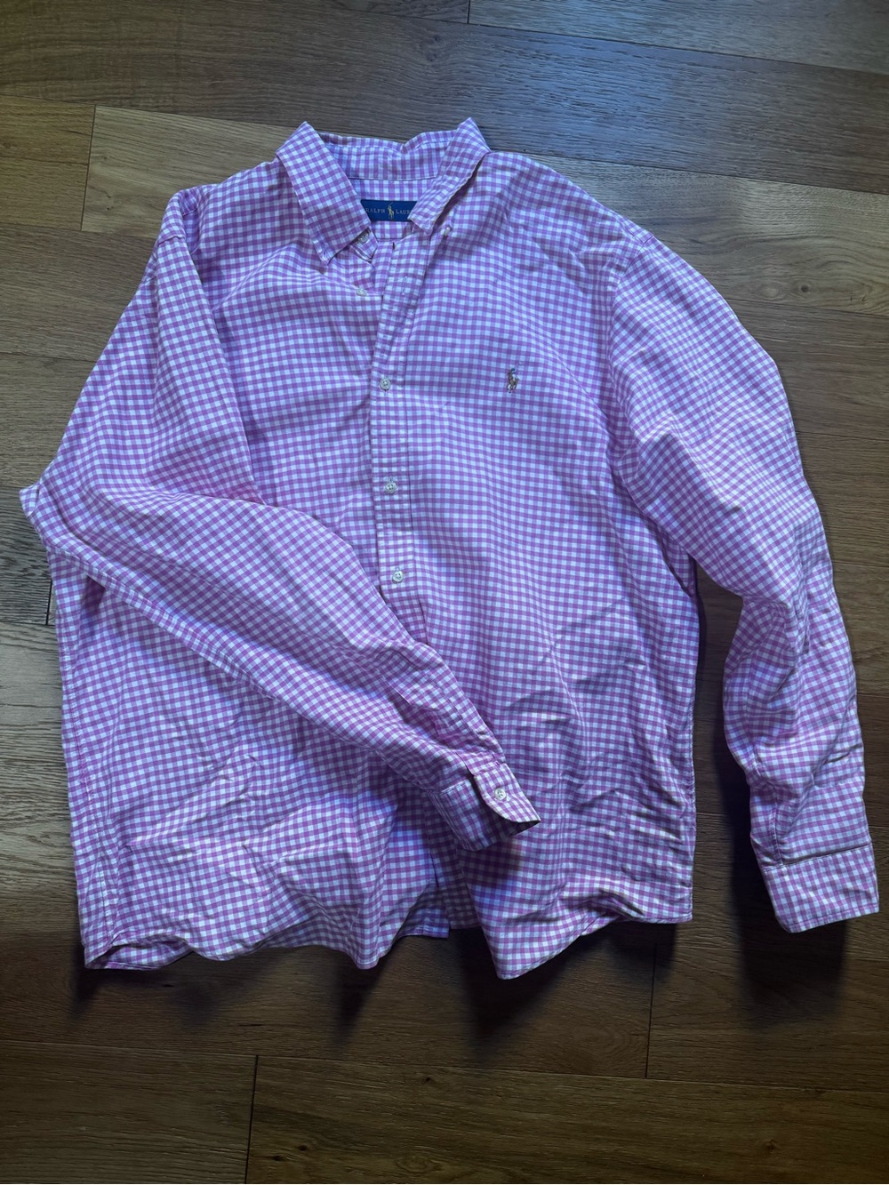 Ralph Lauren Pink Gingham Button-Down Shirt